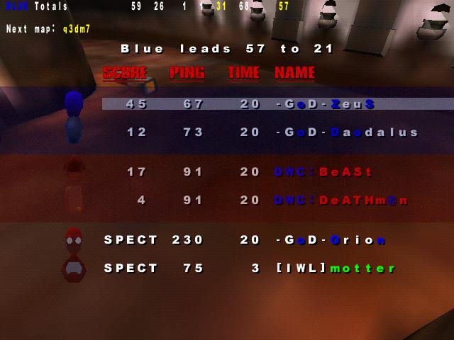 Screenshot des Clanwars gegen GoD