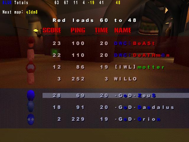 Screenshot des Clanwars gegen GoD