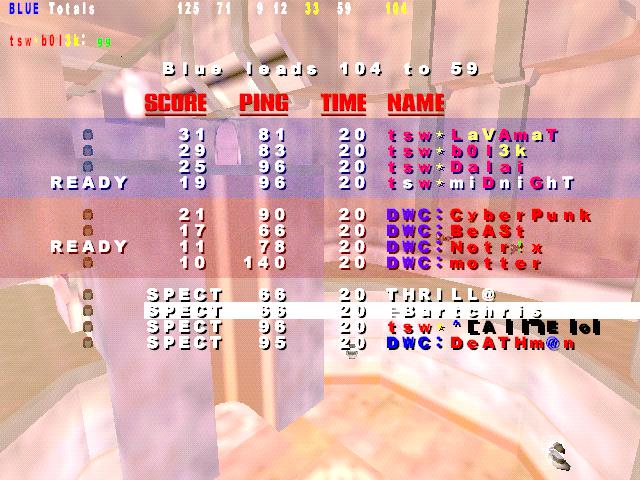 Screenshot des Clanwars gegen TSW