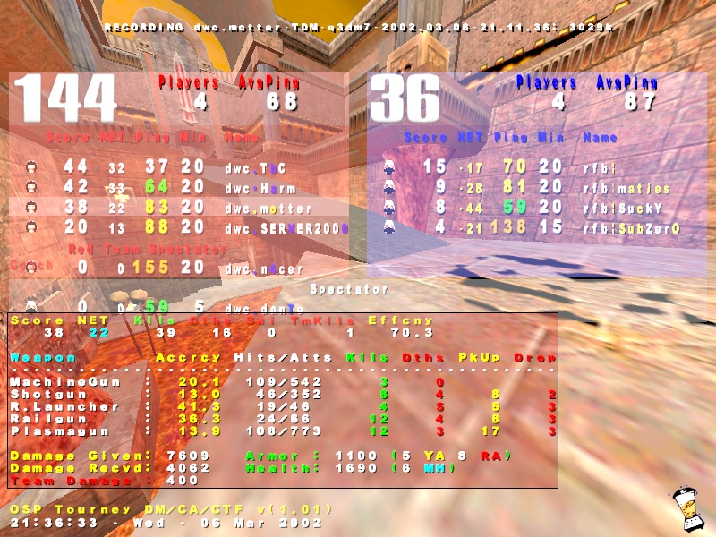 Screenshot des Clanwars gegen RfB