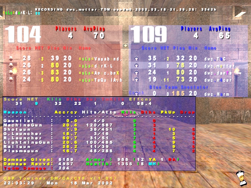 Screenshot des Clanwars gegen seals