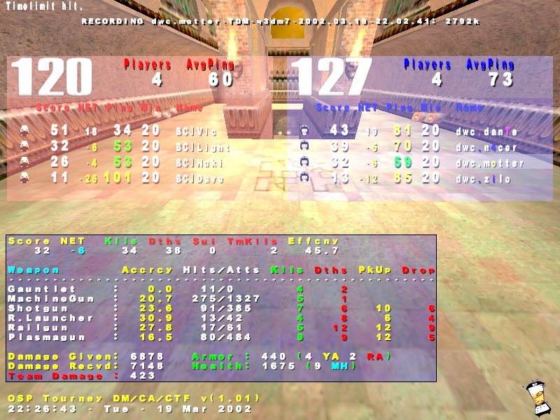 Screenshot des Clanwars gegen bodycount