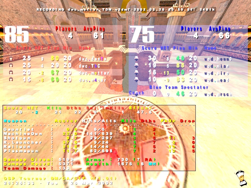Screenshot des Clanwars gegen WoD