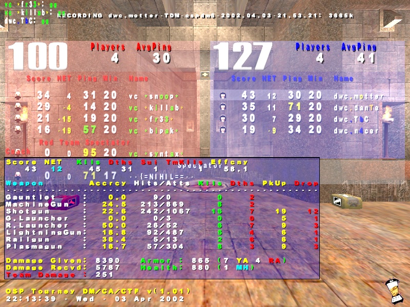 Screenshot des Clanwars gegen Vacuum City