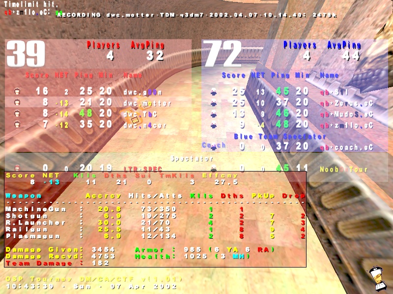 Screenshot des Clanwars gegen qube.eC