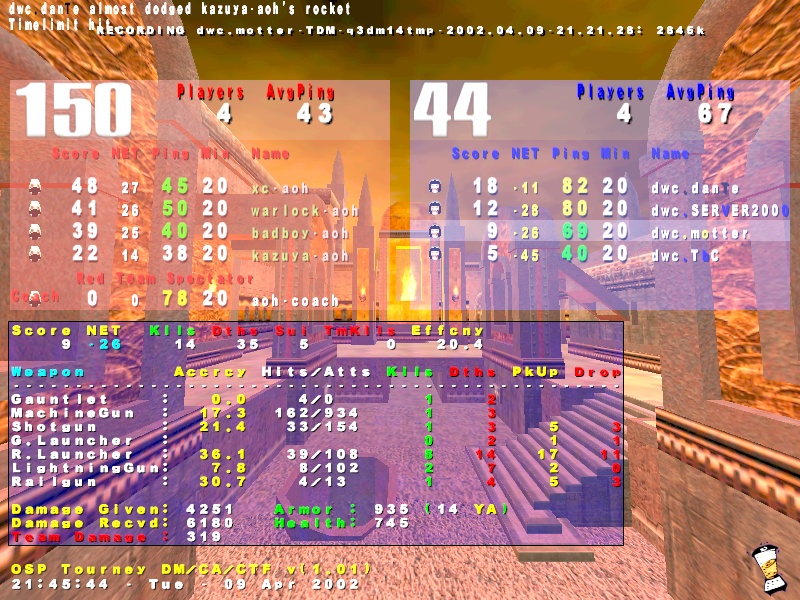 Screenshot des Clanwars gegen AOH