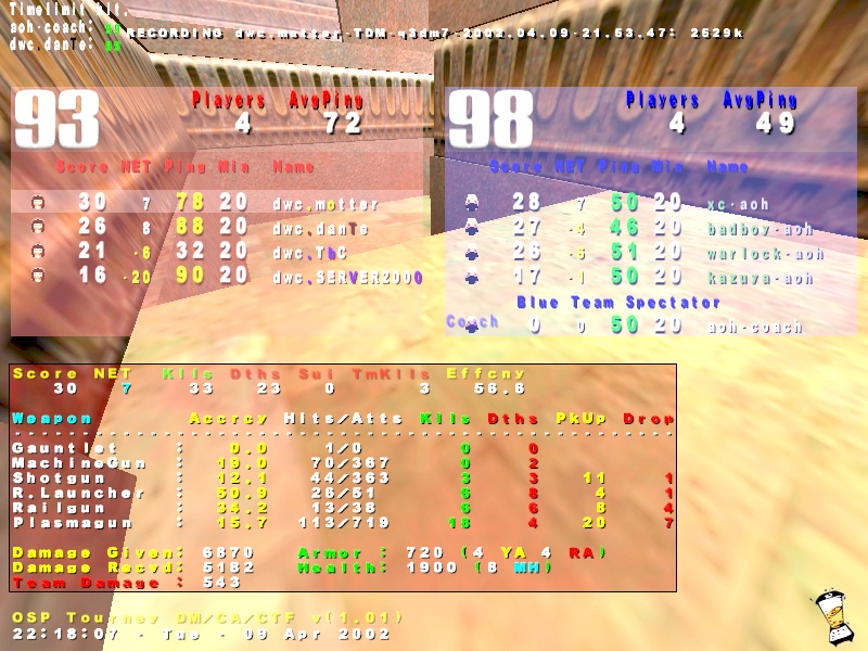 Screenshot des Clanwars gegen AOH