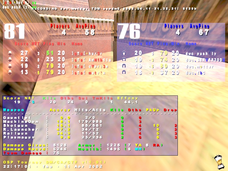 Screenshot des Clanwars gegen sTa