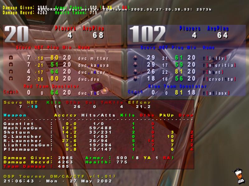 Screenshot des Clanwars gegen team f