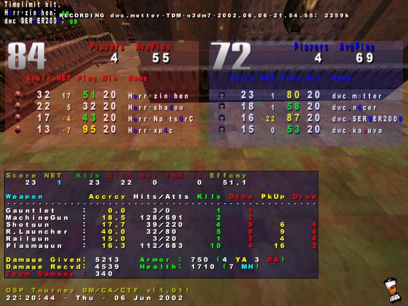 Screenshot des Clanwars gegen eX
