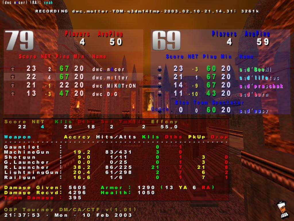 Screenshot des Clanwars gegen sQuad Damage - red