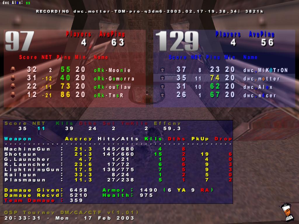 Screenshot des Clanwars gegen Clan-Ork
