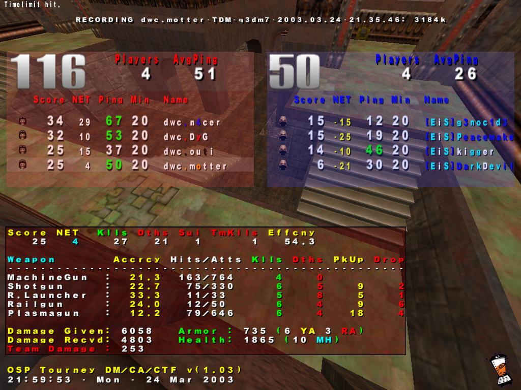 Screenshot des Clanwars gegen Eisregen