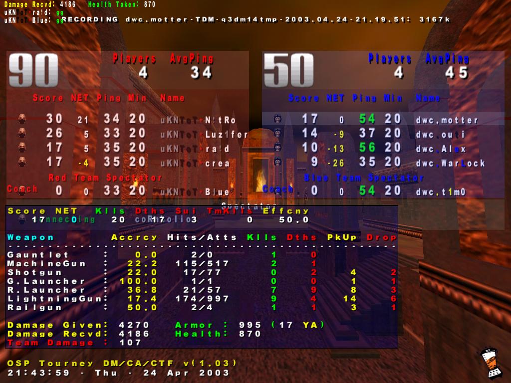 Screenshot des Clanwars gegen uns Kriegt Niemand ToT