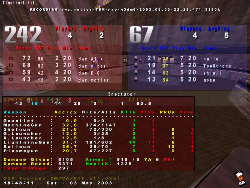 Screenshot des Clanwars gegen DkH