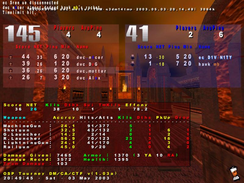 Screenshot des Clanwars gegen ec