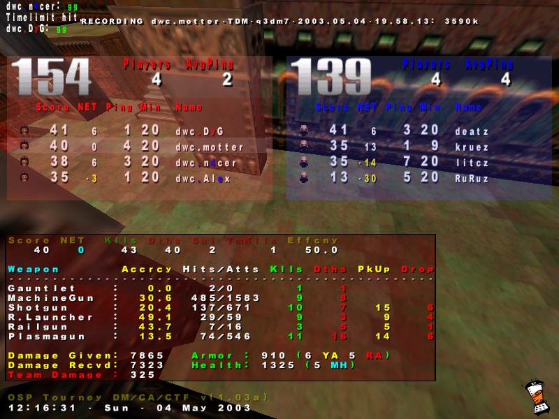 Screenshot des Clanwars gegen r3load