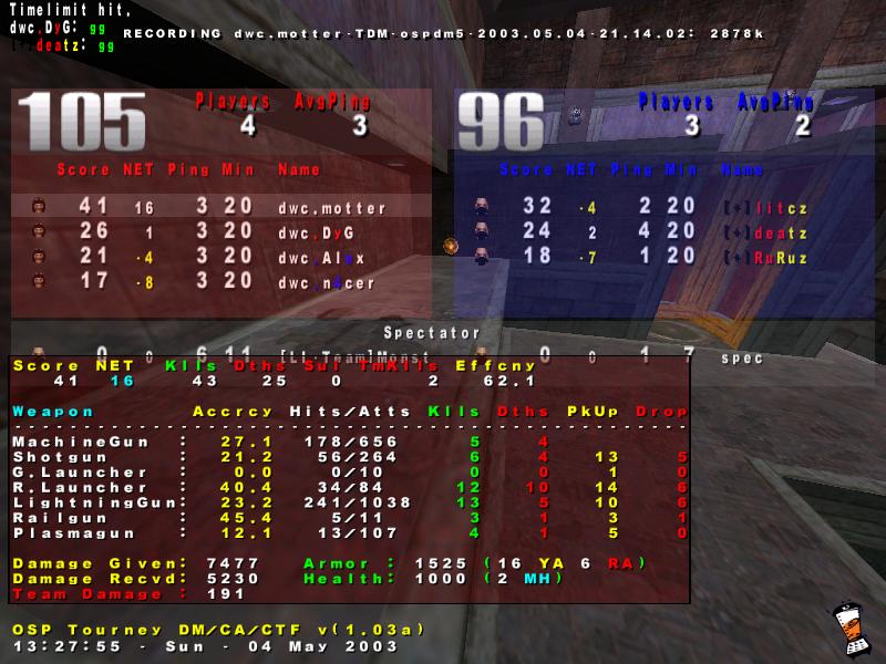 Screenshot des Clanwars gegen r3load