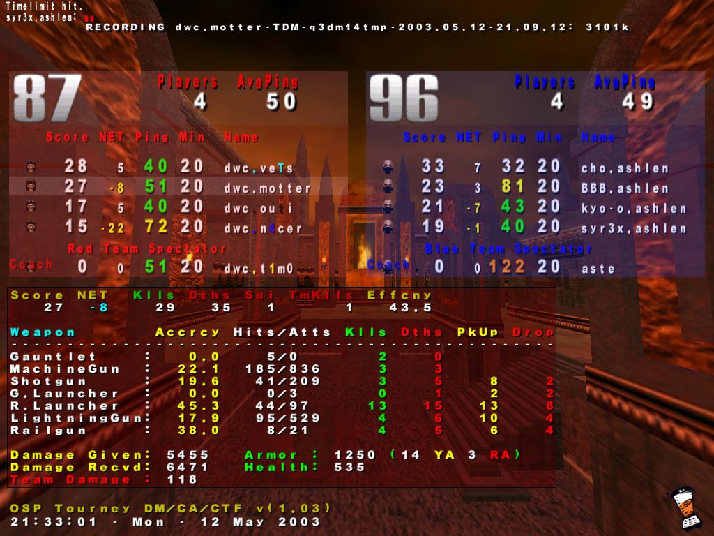 Screenshot des Clanwars gegen ashlen