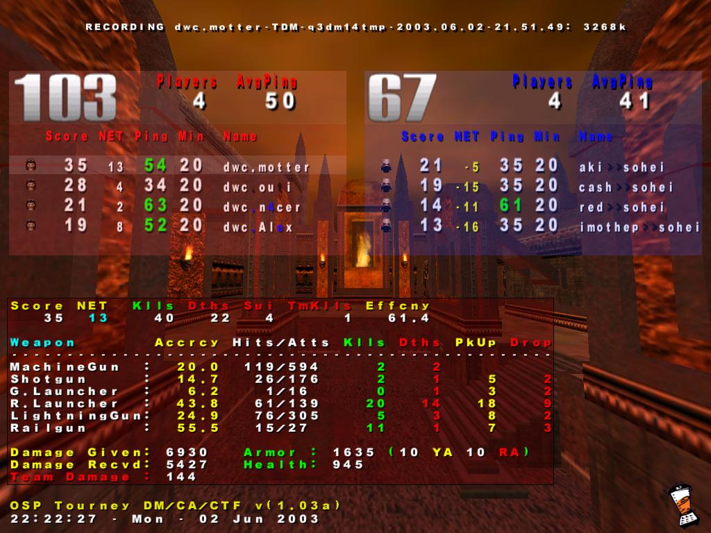 Screenshot des Clanwars gegen sohei