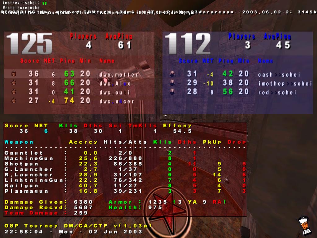Screenshot des Clanwars gegen sohei