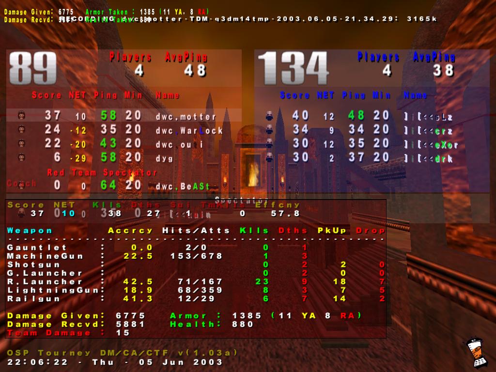 Screenshot des Clanwars gegen isnogud