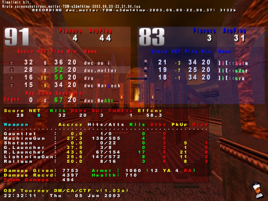 Screenshot des Clanwars gegen isnogud