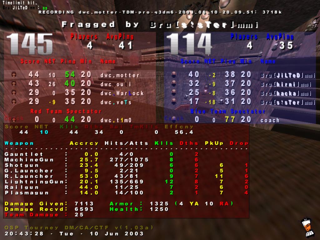 Screenshot des Clanwars gegen Brummkreisel