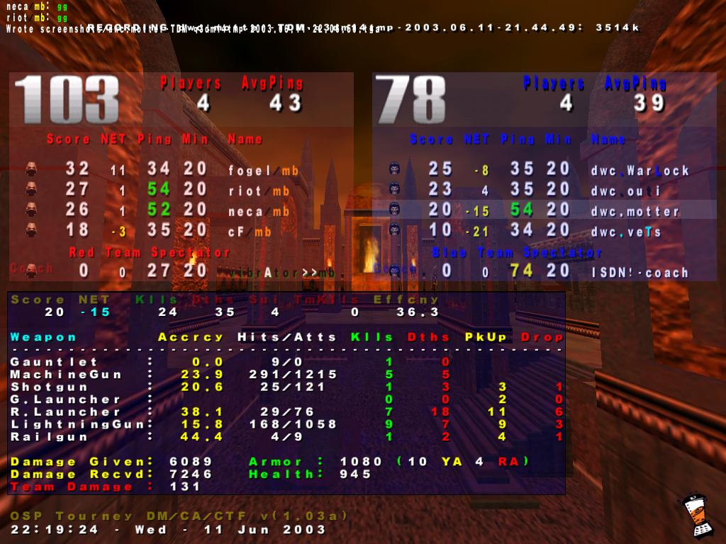 Screenshot des Clanwars gegen maSTERBlasters