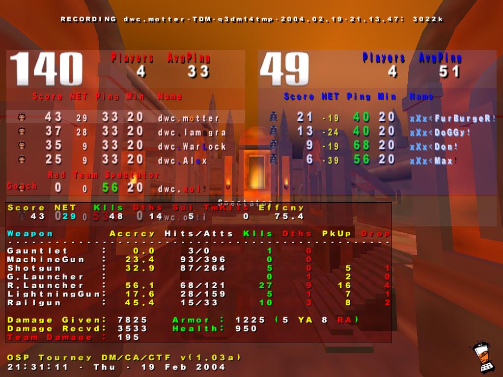 Screenshot des Clanwars gegen xXx