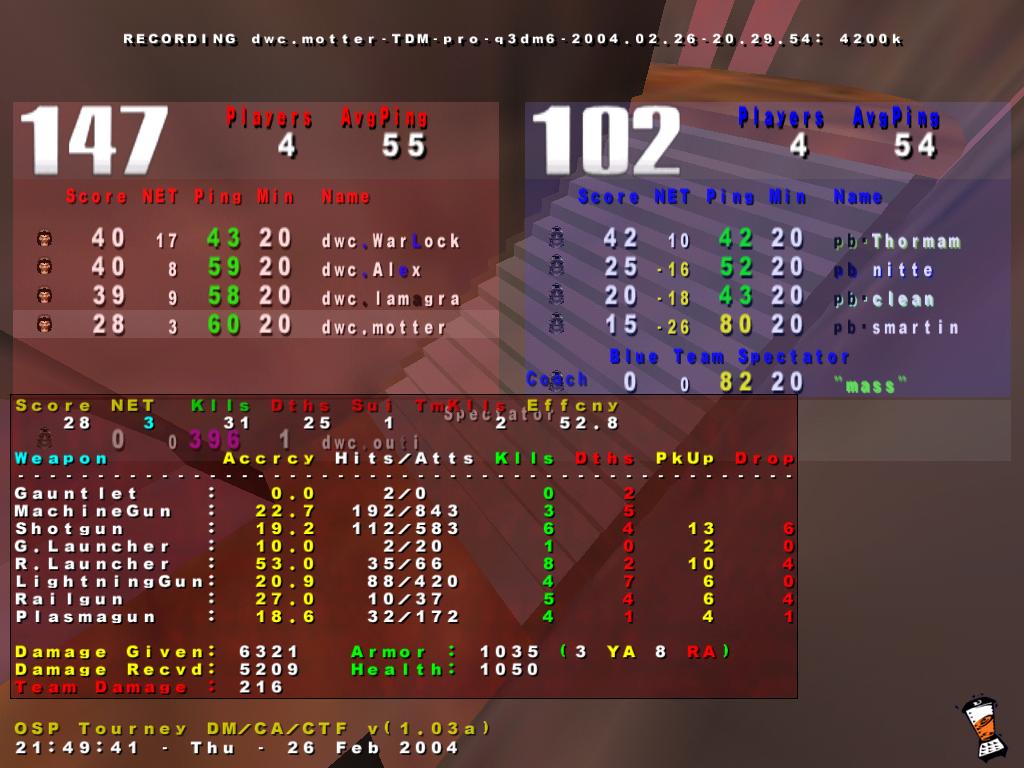 Screenshot des Clanwars gegen pb
