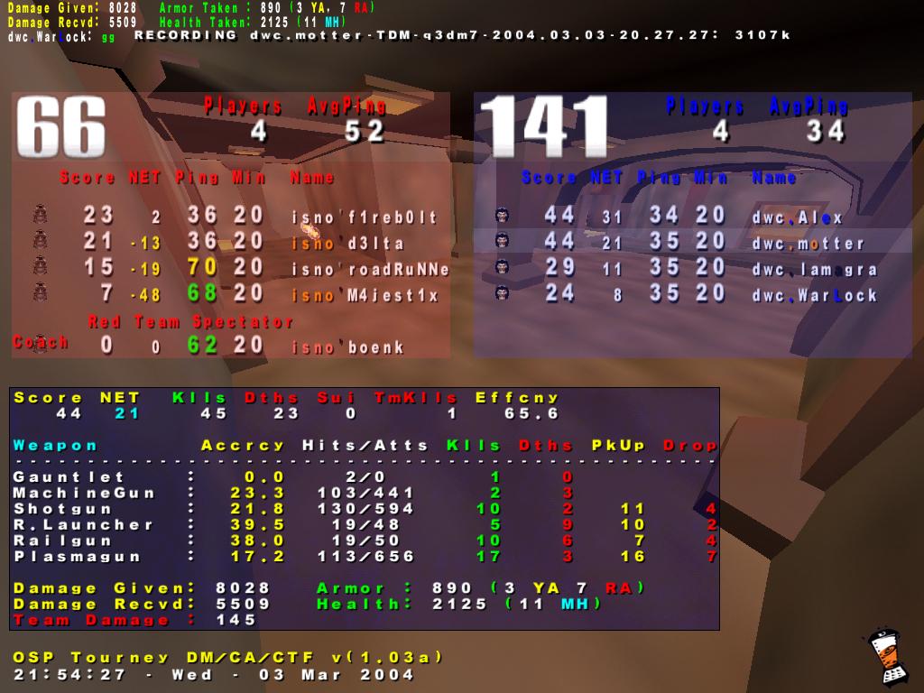 Screenshot des Clanwars gegen isnogud