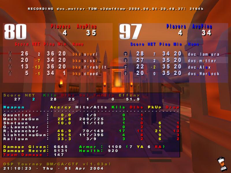 Screenshot des Clanwars gegen bka