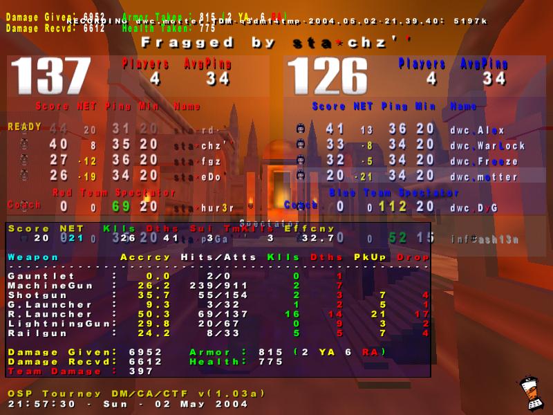 Screenshot des Clanwars gegen sTa