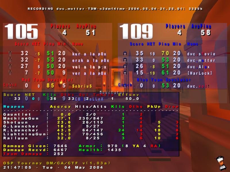 Screenshot des Clanwars gegen p0x