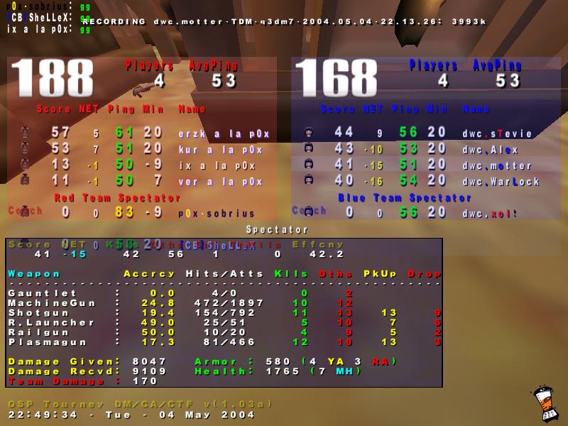Screenshot des Clanwars gegen p0x