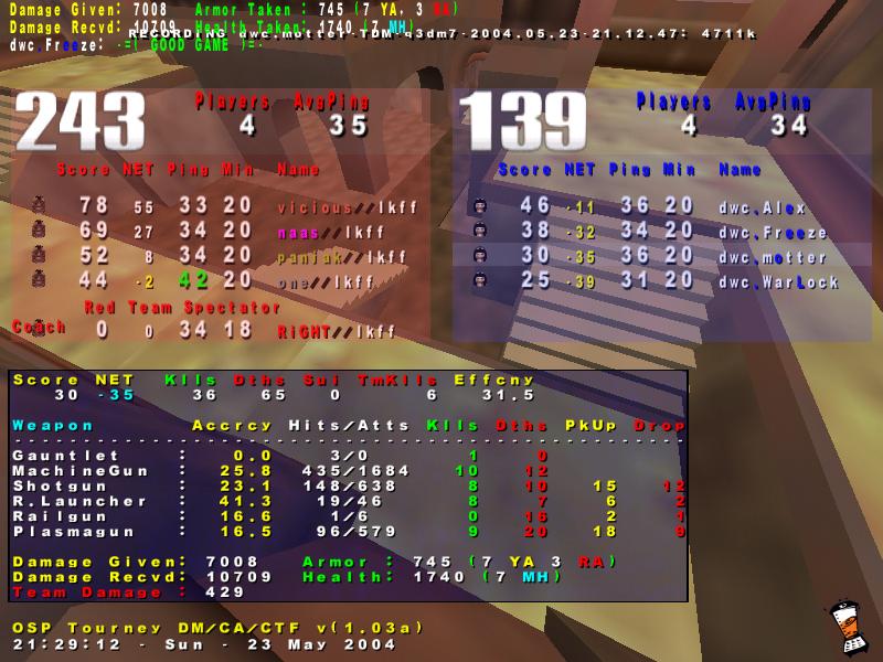 Screenshot des Clanwars gegen LKFF