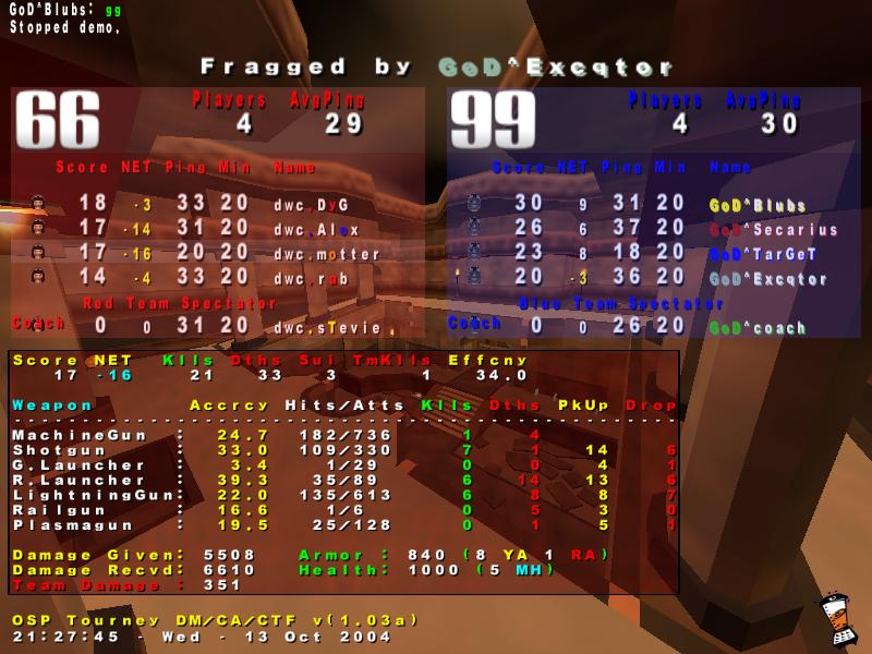 Screenshot des Clanwars gegen GoD