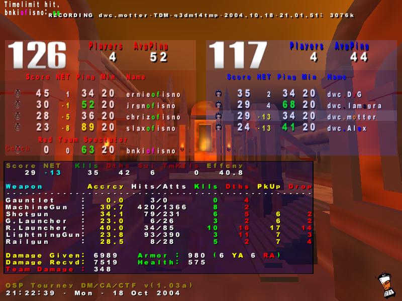 Screenshot des Clanwars gegen isnogud