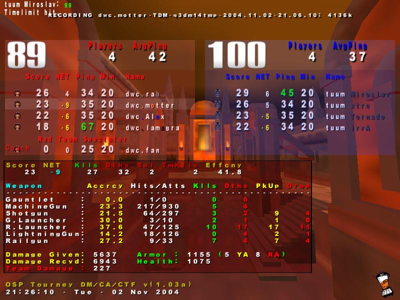 Screenshot des Clanwars gegen tuum