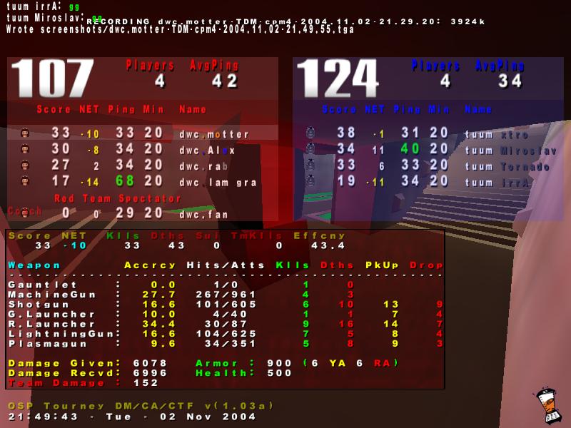 Screenshot des Clanwars gegen tuum