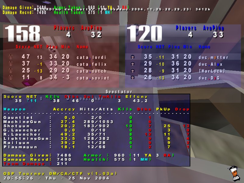 Screenshot des Clanwars gegen Cata