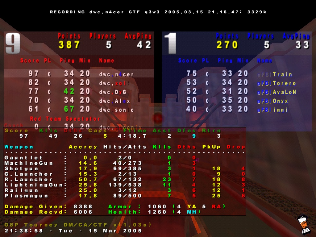 Screenshot des Clanwars gegen gFBI