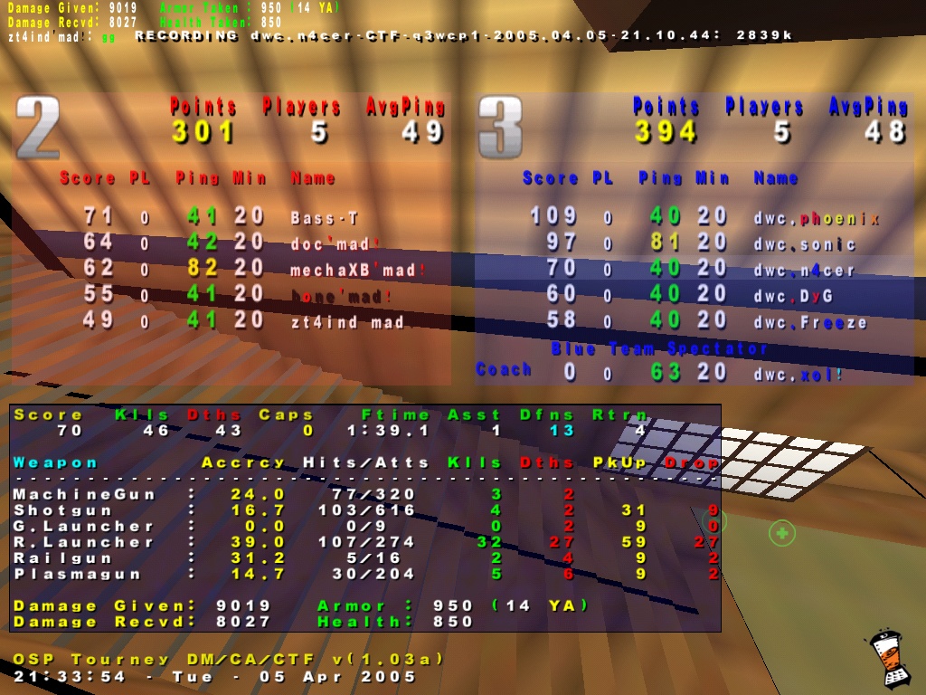 Screenshot des Clanwars gegen mad!