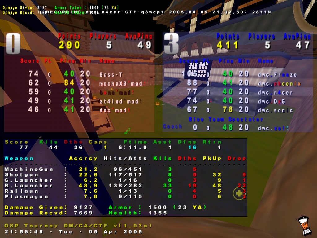 Screenshot des Clanwars gegen mad!