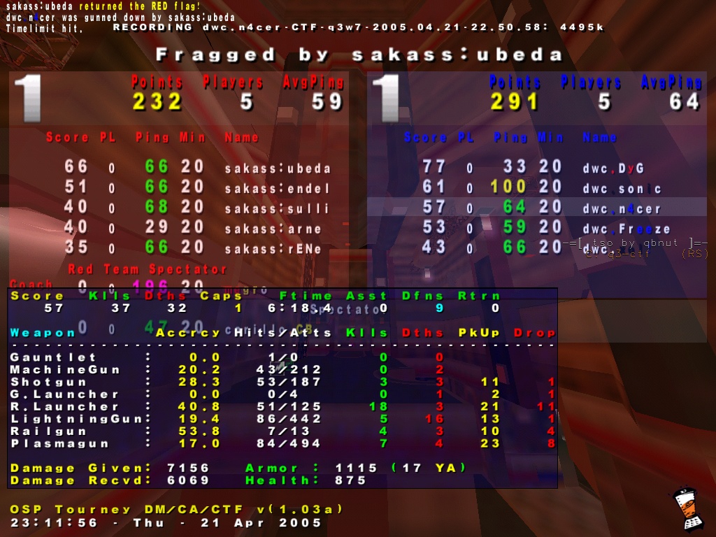 Screenshot des Clanwars gegen kass