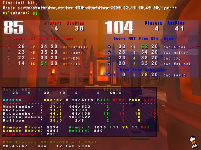 Screenshot des Clanwars gegen ns