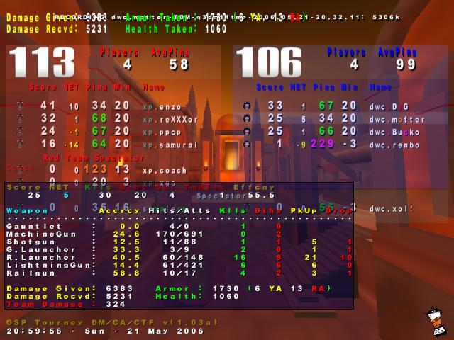 Screenshot des Clanwars gegen XP
