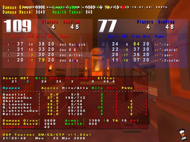 Screenshot des Clanwars gegen ns