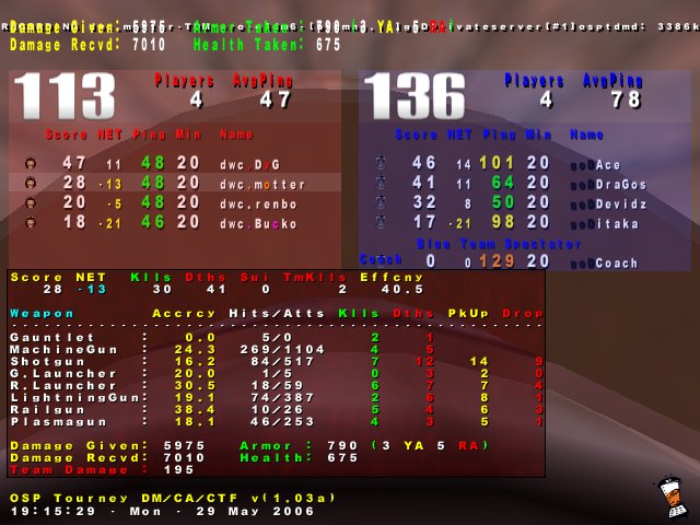 Screenshot des Clanwars gegen goD